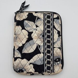 Vera Bradley e-reader or tablet sleeve in the "Camellia" pattern black cream